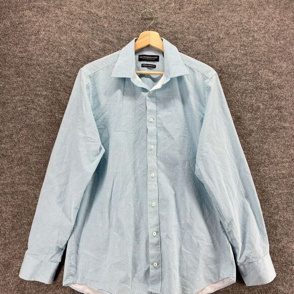Nick Graham Shirt Men M Medium Blue Geometric Button Up Stretch Modern Fit - Picture 3 of 9